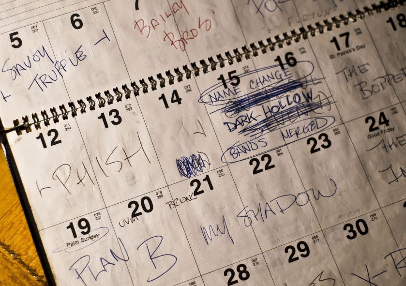 The final nights at Nectar's on the club's booking calendar. (Photo credit: Nectar's/Burlington Free Press)