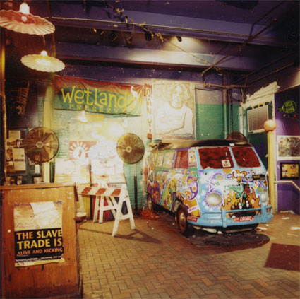 Inside the Wetlands at the info bus.