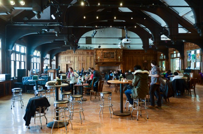 The space that would make sense to be the old cafeteria at the Collis Center.